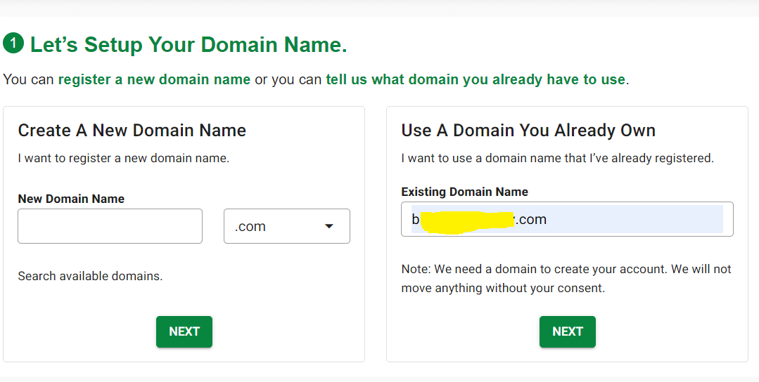 create website enter domain name 1