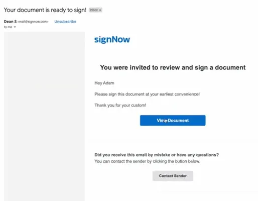 review and sign document